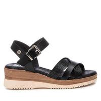 Xti Women's Wedge Sandals in black 1 - women's sandal - detail view