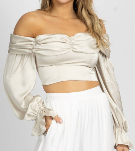 SATIN OFF SHOULDER BLOUSE