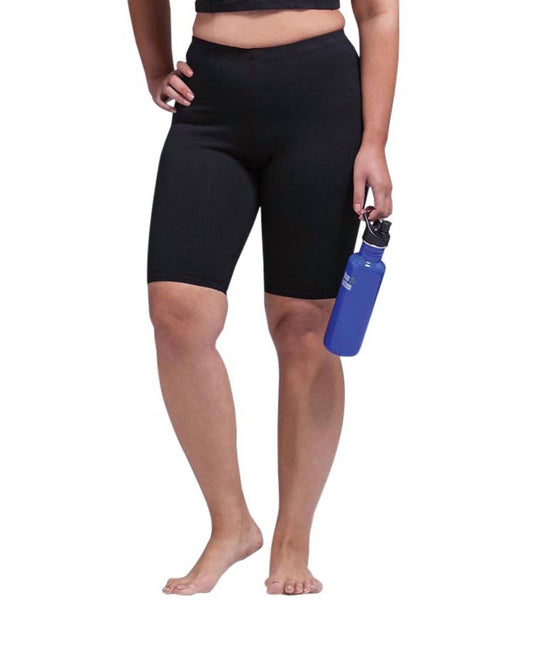 On The Plus Side - Plus Size Solid Cotton Lycra Bike Shorts