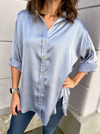 Entro - Satin Button Up Collared Top