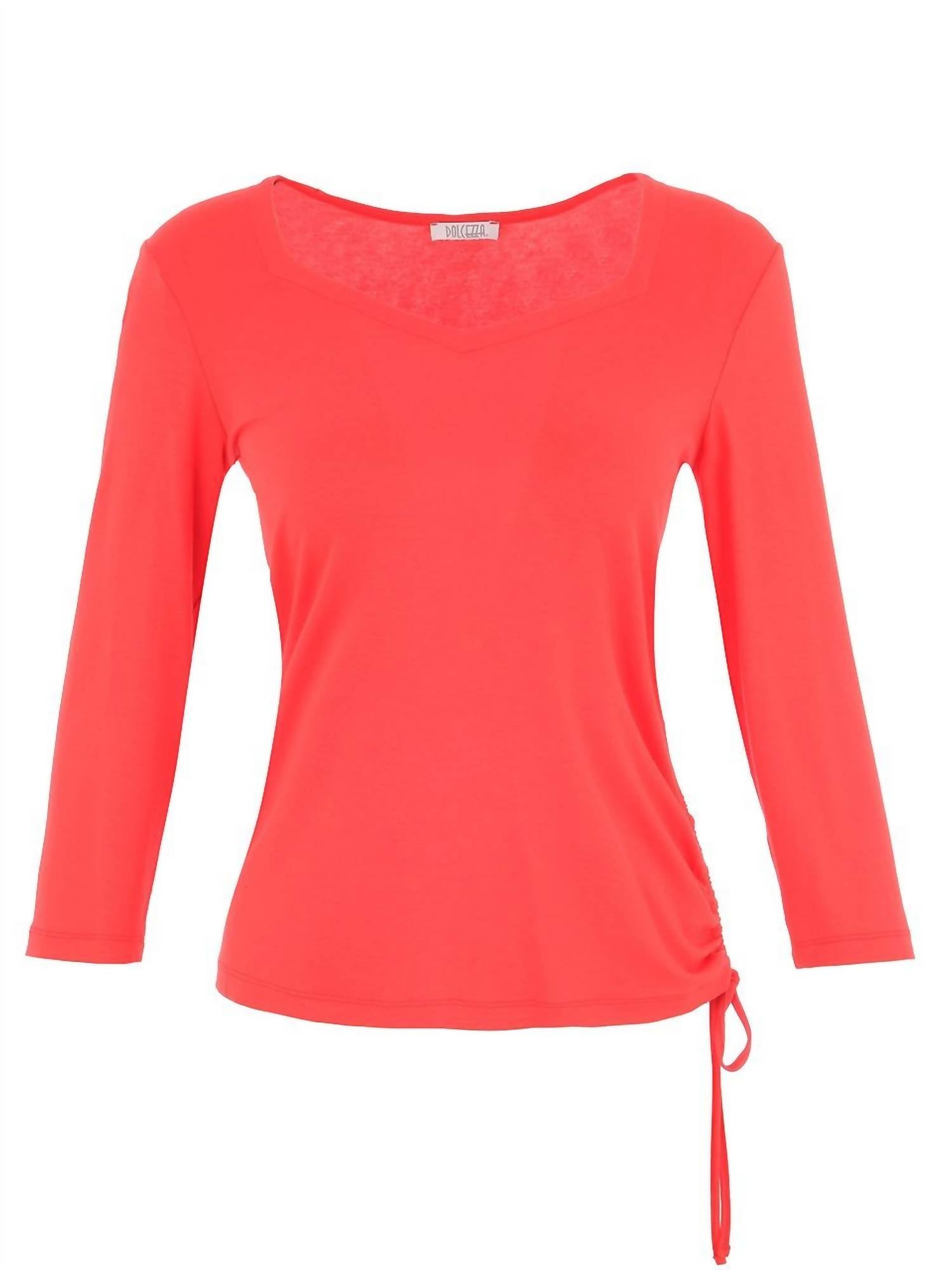 Dolcezza - Women's Ruched Side Tie Top