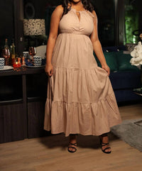 I Too - Drawstring Maxi Dress