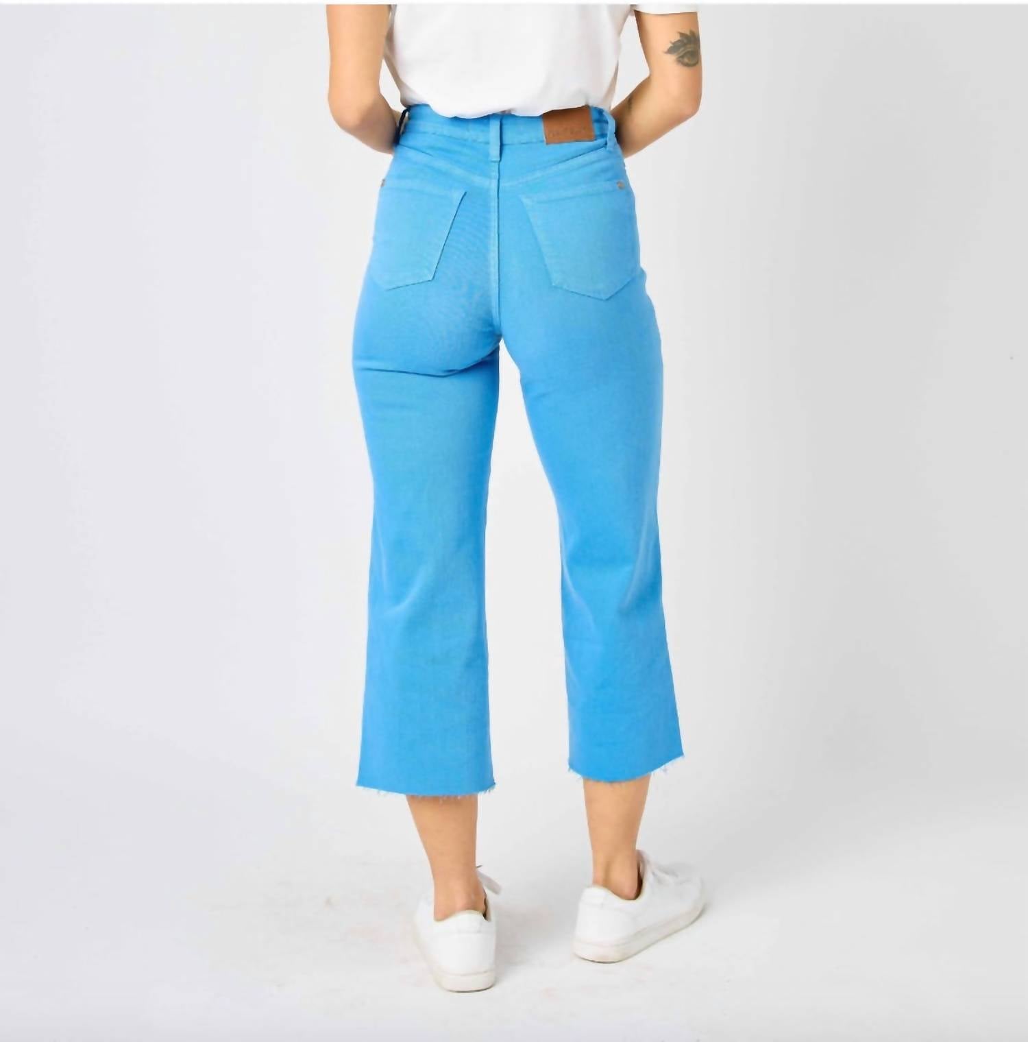 Judy Blue - Tummy Control Wide Leg Crop Jeans