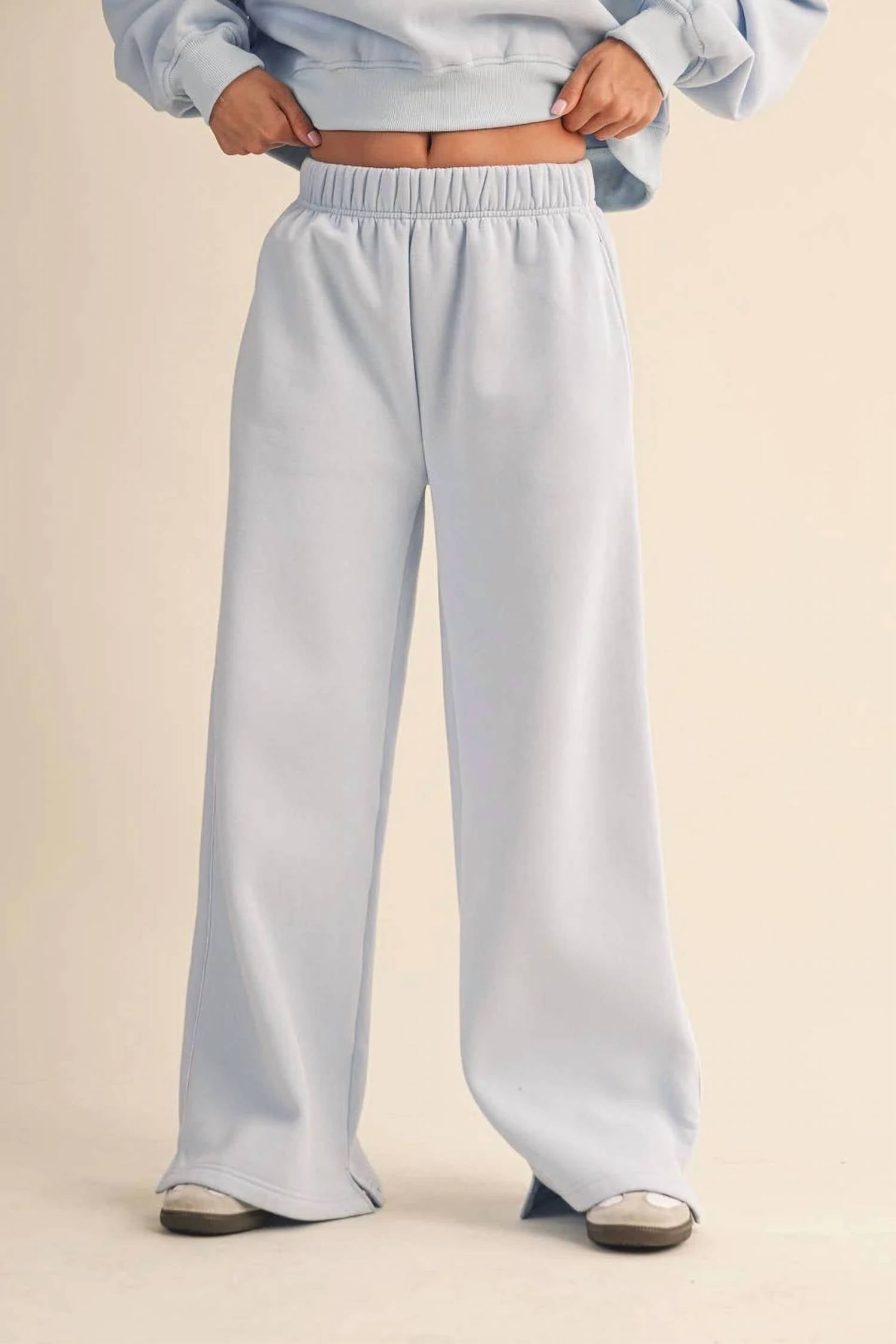 Kimberly C - Fleece Wide Leg Sweatpants