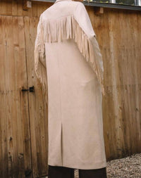 Skies Are Blue - Fringe Detail Maxi Coat