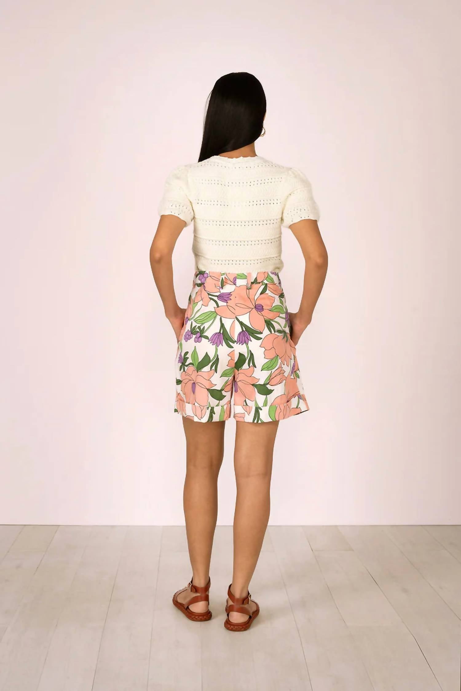 BANJANAN Women's Nikola Shorts in magnolia quartz - women's shorts - alternate view