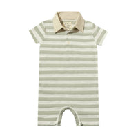 Me & Henry - Boy's Saltash Striped Polo Romper