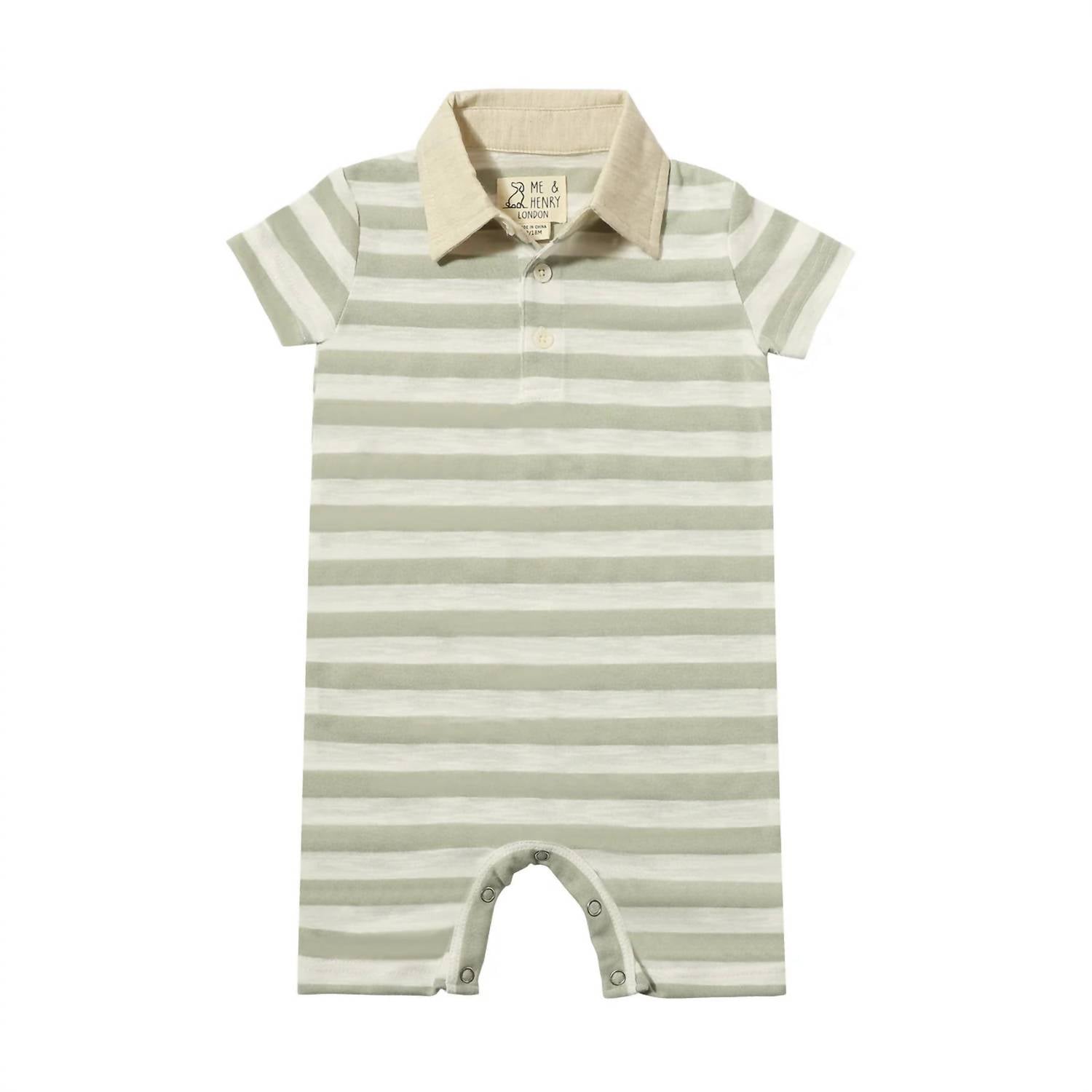 Me & Henry - Boy's Saltash Striped Polo Romper