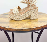 Fortune Dynamic - Women's Raffia Block Heel Sandals