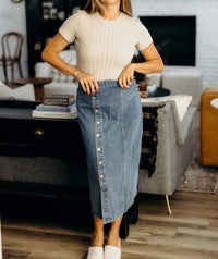 Mikarose - Button Front Skirt