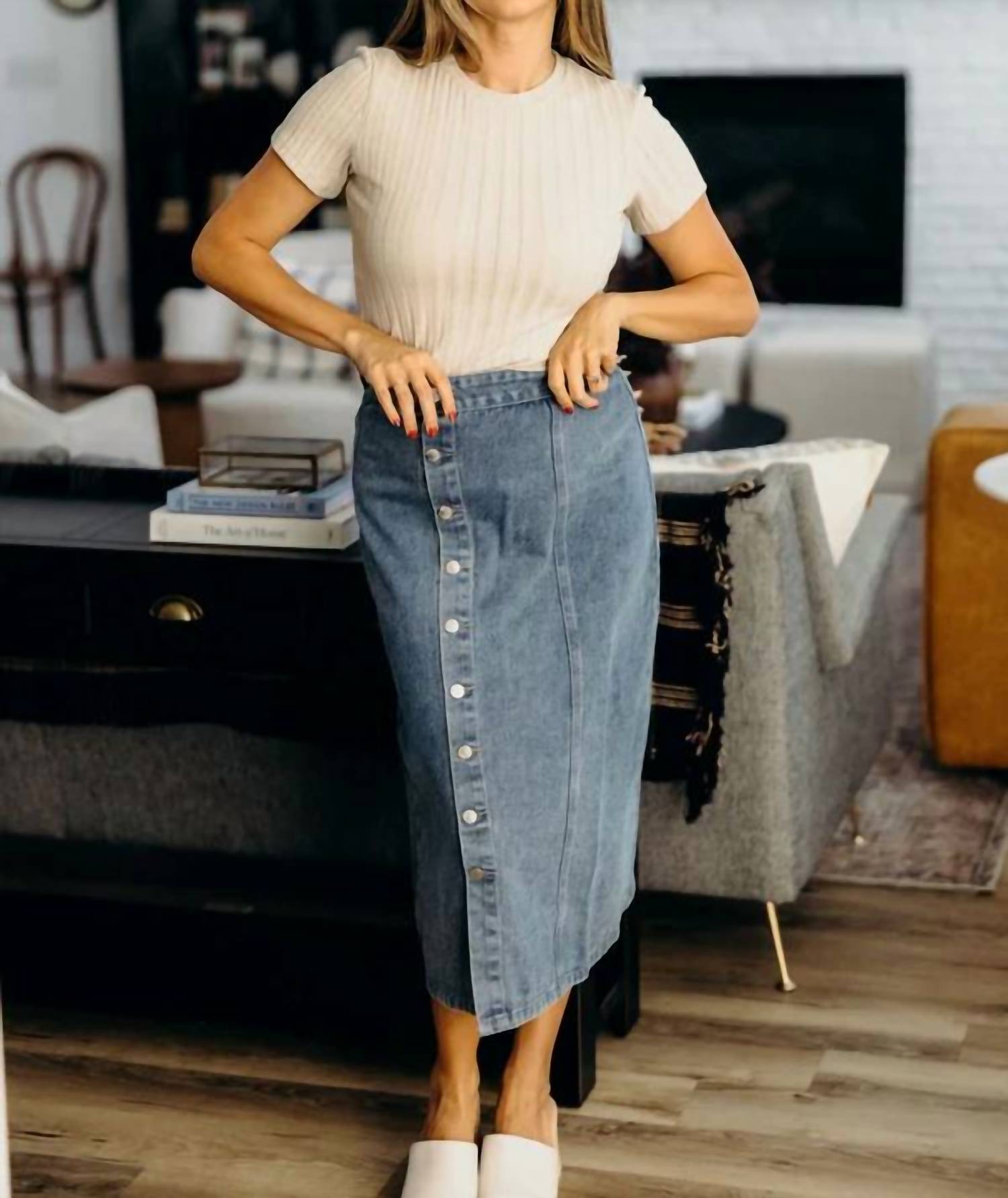 Mikarose - Button Front Skirt