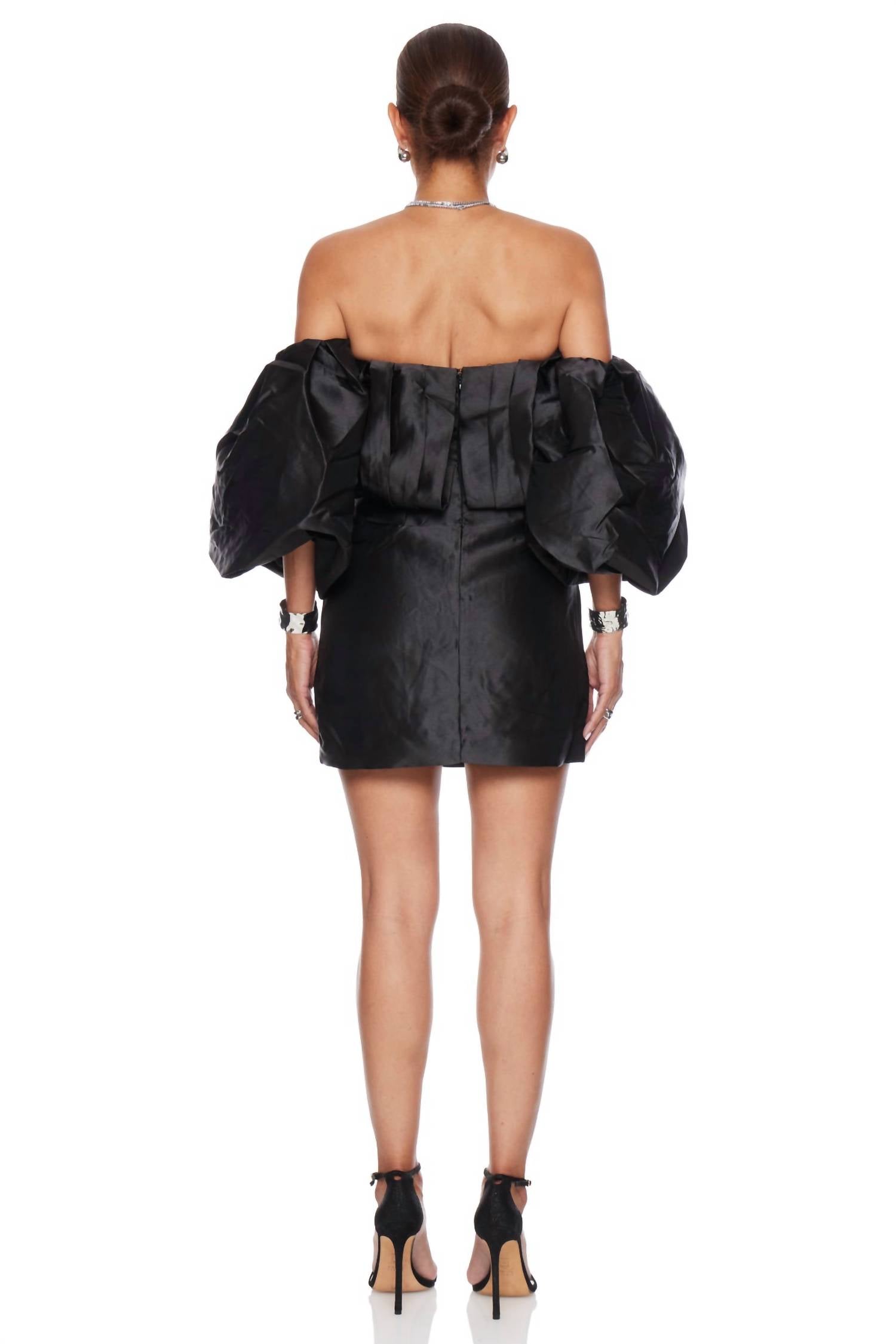 Klesis Bubble Top Mini Dress in black - women's dress - view 4