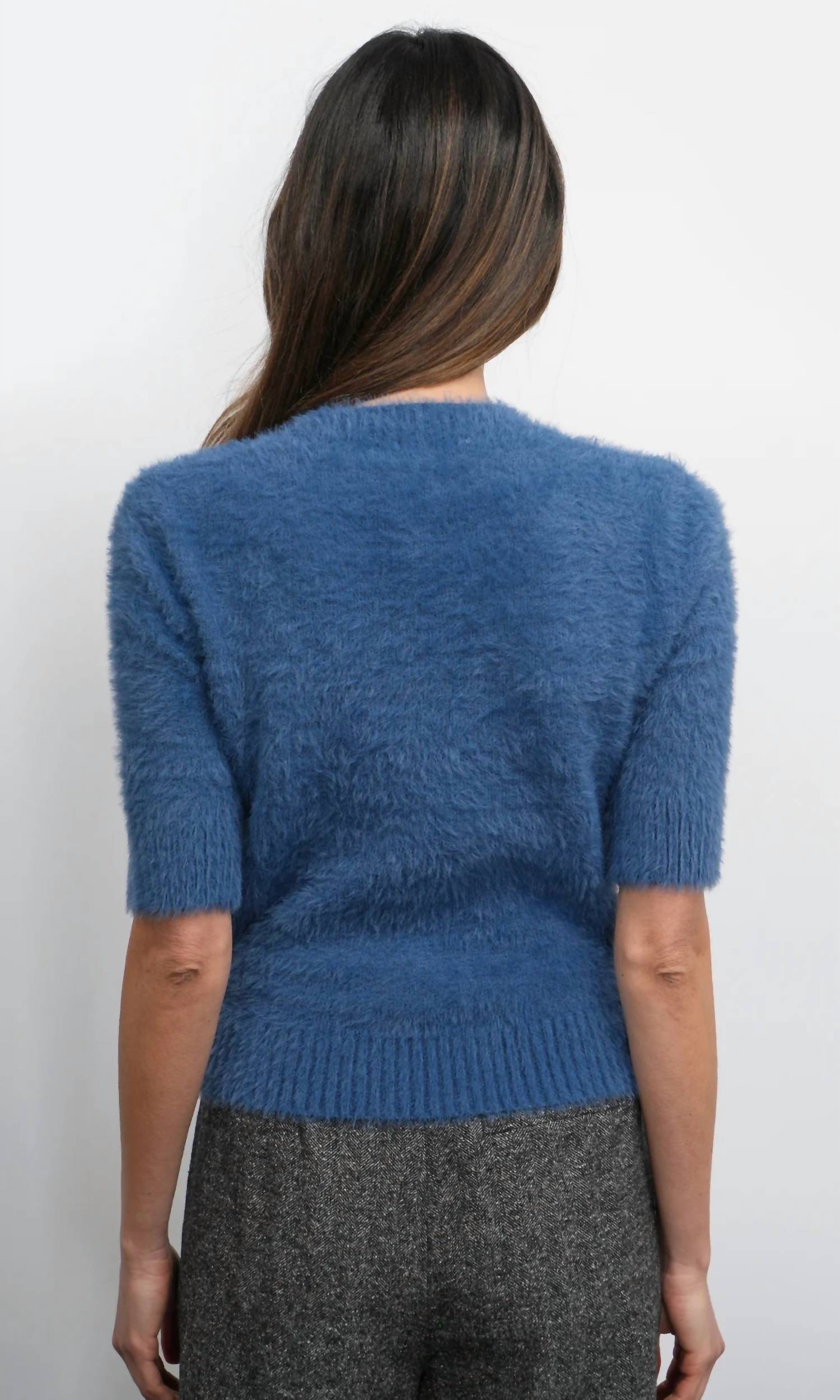 Greylin - Odette Fuzzy Elbow Sleeve Top