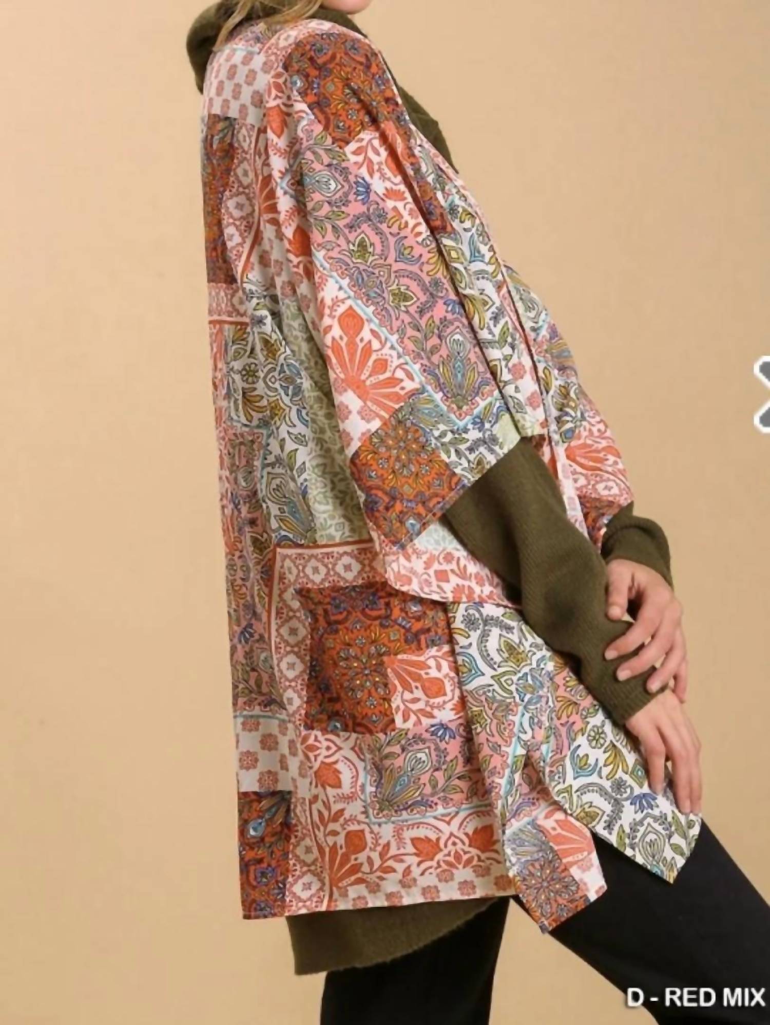 Umgee - Flirty Fall Mixed Print Kimono