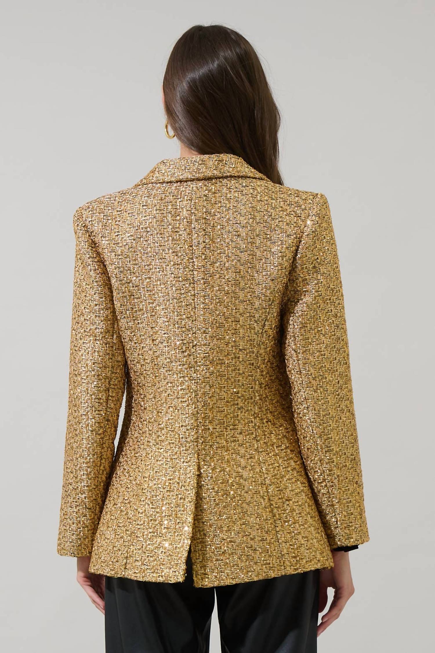 Sugarlips - Tamary Tweed Vesta Collared Blazer