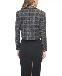 Central Park West Colette Lurex Houndstooth Jacket in black - women's jacket - alternate view