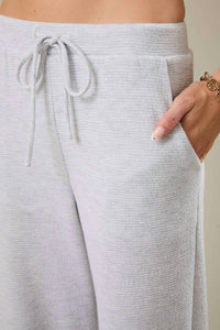GILLI Mid Rise Drawstring Wide Leg Pants in heather grey - women's pants - view 5