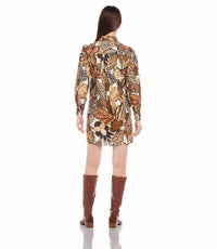 Karen Kane - Perry Print Blouson Sleeve Mini Shirtdress
