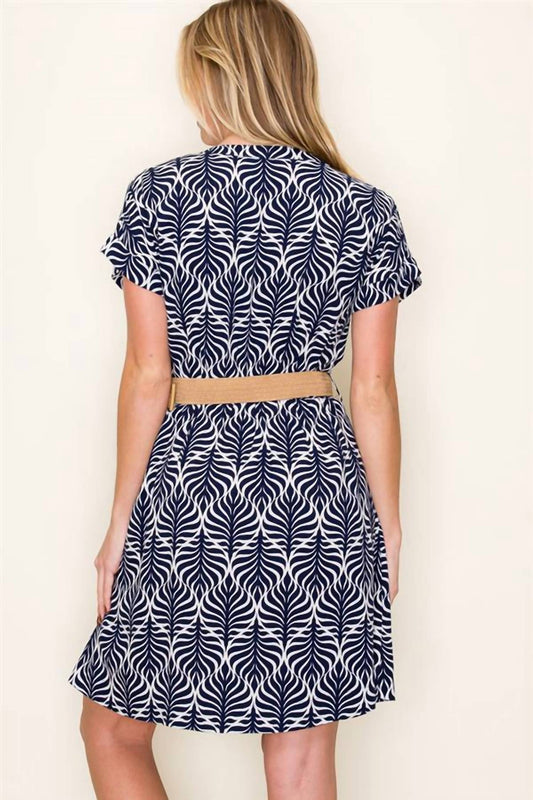 Staccato - Collared Drop Sleeve Button Up Dress