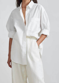 APIECE APART Oversized Button Down Shirt in cream - women's shirt