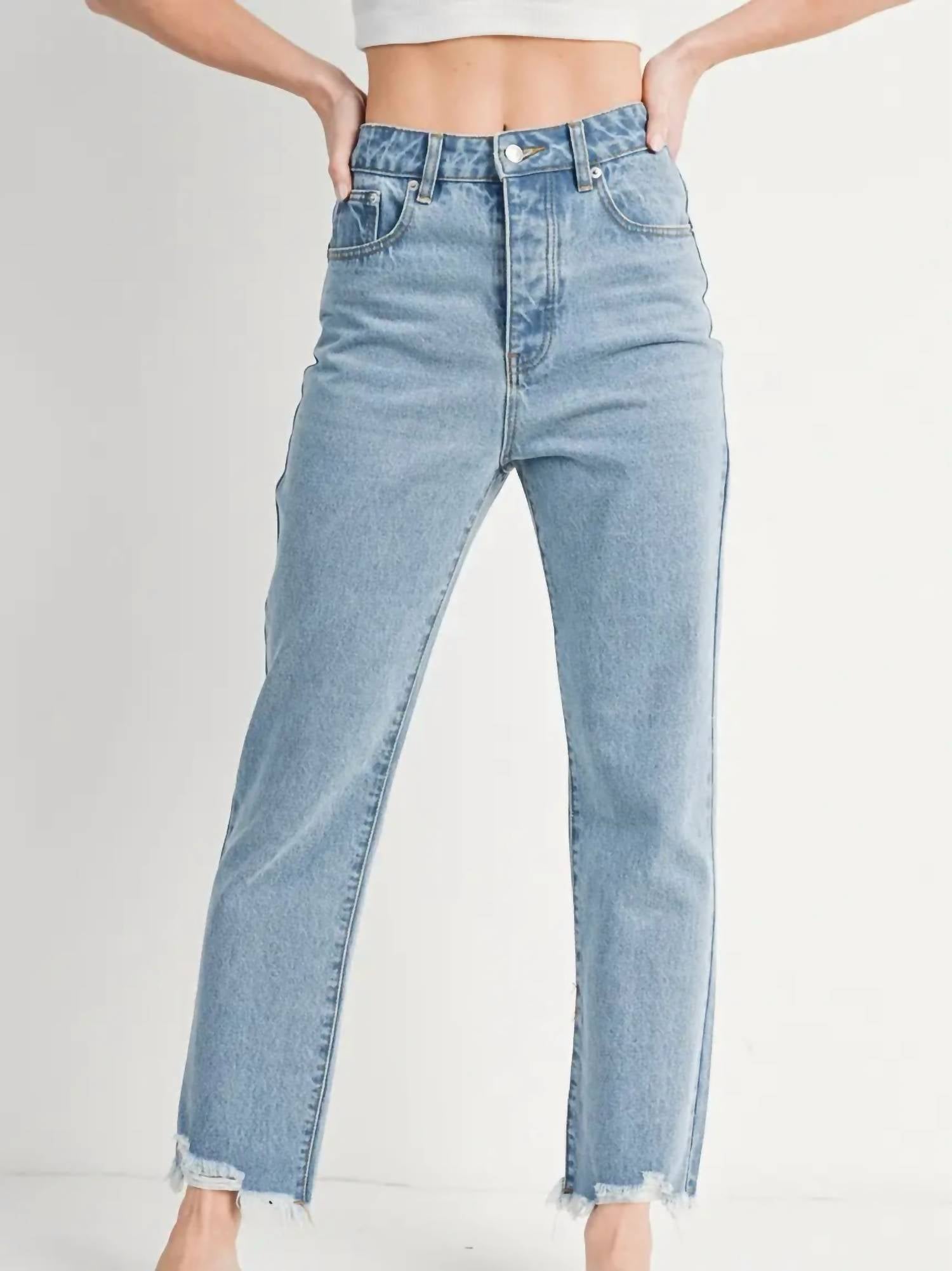 Bluivy - High Rise Straight Leg Jeans