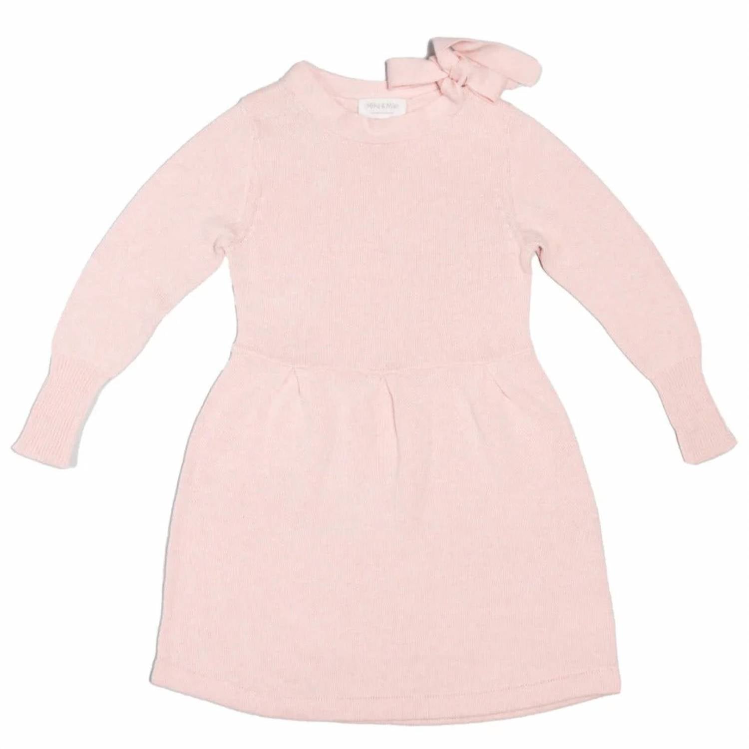 Mika & Milo - Girl's Bow Tie Cashmere Blend Dress