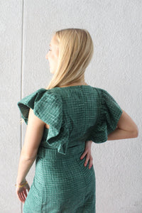 RUFFLE POINT TWEED MINI DRESS