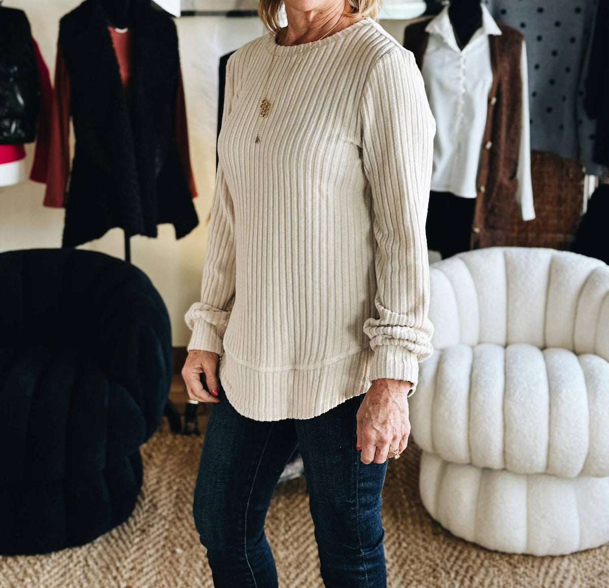 Little Daisy Closet - The Quiet Ease Ribbed Top