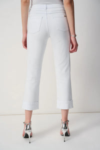 Joseph Ribkoff - Turned Embellished Hem Slim Fit Cropped Jeans