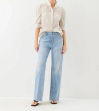 Fifteen Twenty - Women's Margot Embellished Mandarin Stripe Shirt