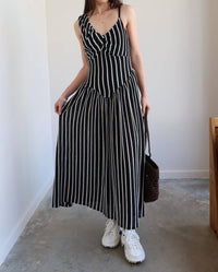 Tach - Striped Knitted Maxi Dress