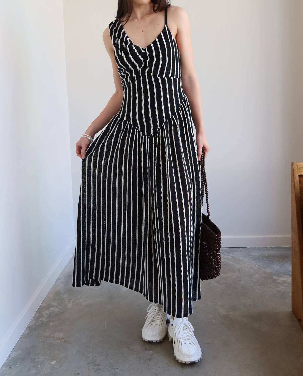Tach - Striped Knitted Maxi Dress