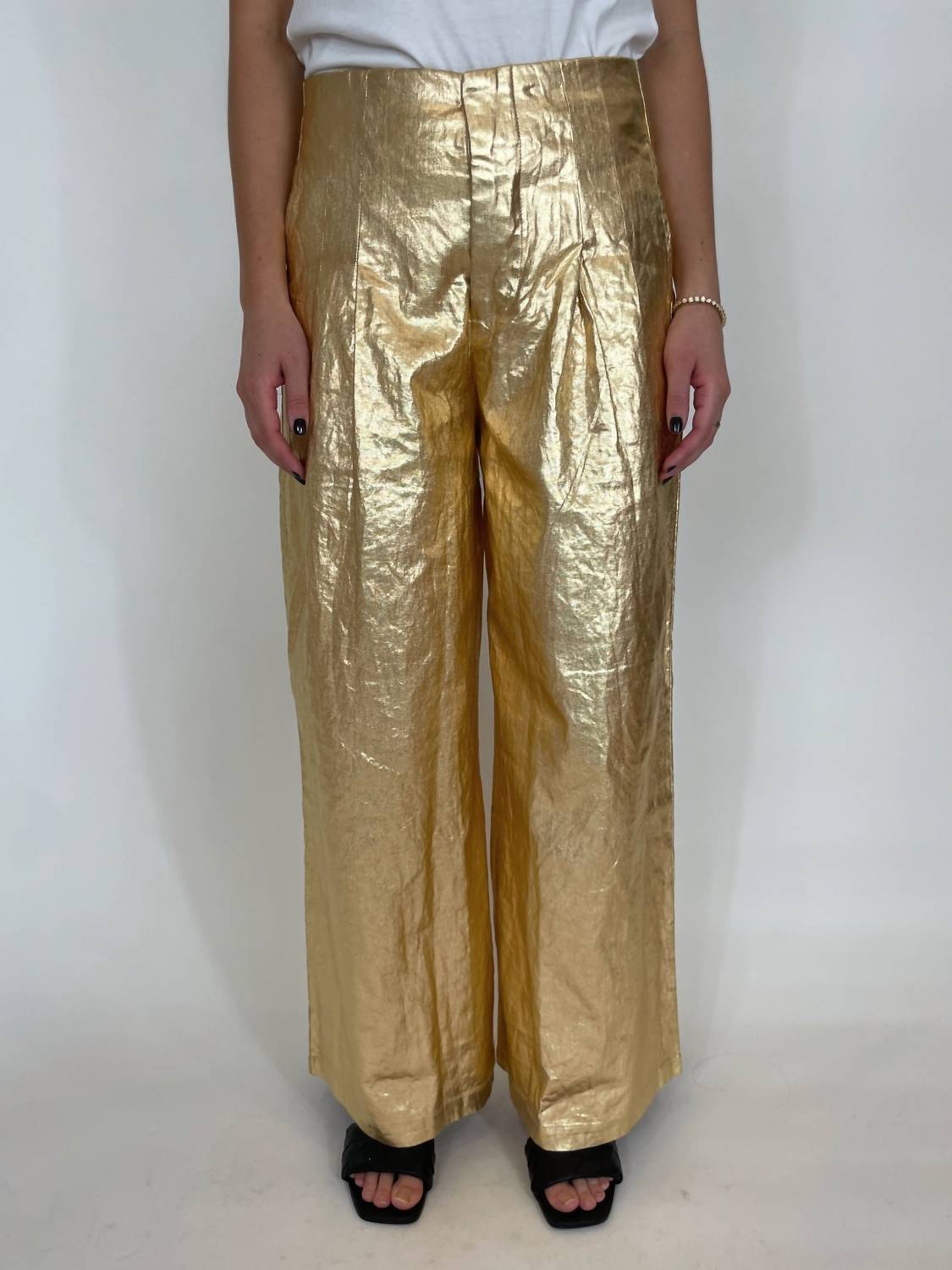 Lanhtropy - Foiled Linen Culotte Pants