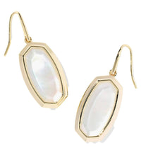 Kendra Scott Women's Dani Bezel Drop Earrings in gold ivory mother of pearl - women's jewelry