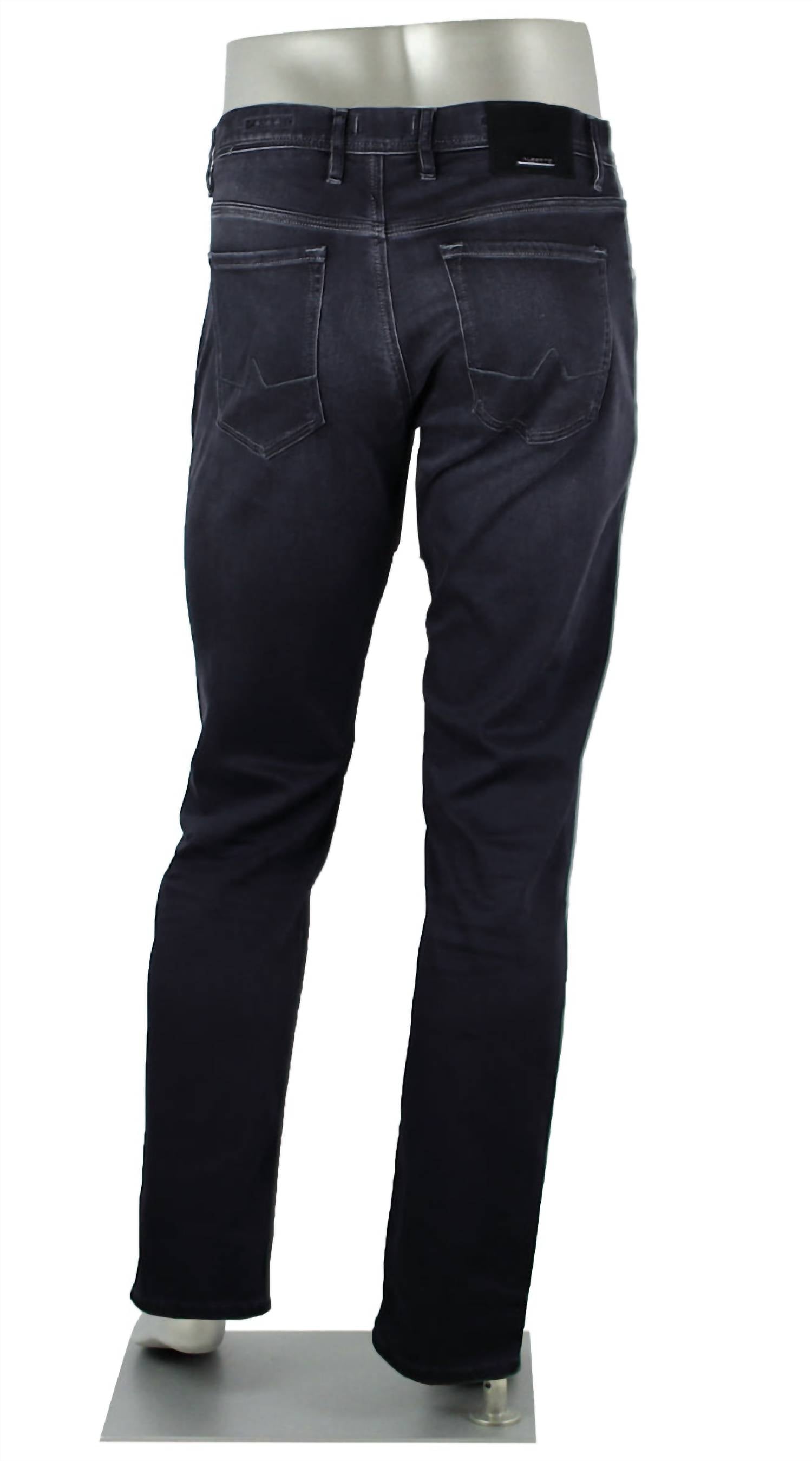 Alberto Men's Premium Business Tencel Jean in washed black - men's jeans - detail view