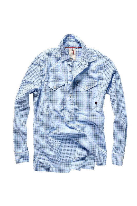 Relwen - Men's Seersucker Popover Polo Shirt