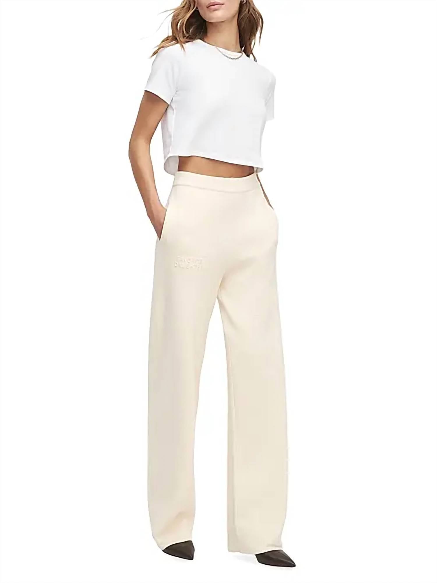 Favorite Daughter Do Not Use Fatigue Sisters Wide Leg Pants in cream - women's pants