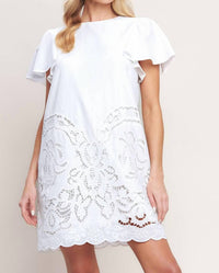 Flying Tomato - Solid Woven Eyelet Dress