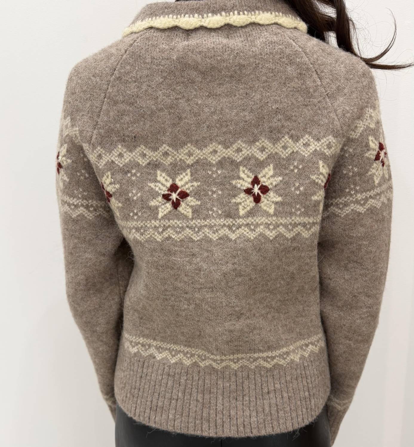 Urban Daizy - Fair Isle Zip Up Knit Cardigan