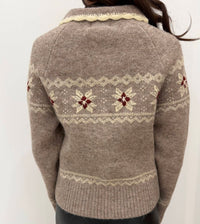 Urban Daizy - Fair Isle Zip Up Knit Cardigan
