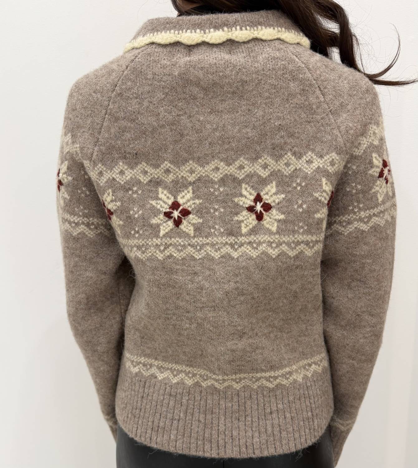Urban Daizy - Fair Isle Zip Up Knit Cardigan
