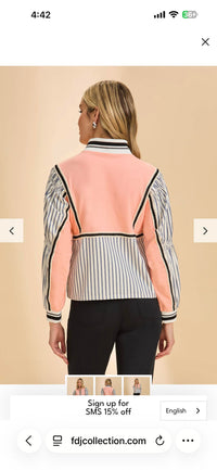 Fdj - Mix media half zip top