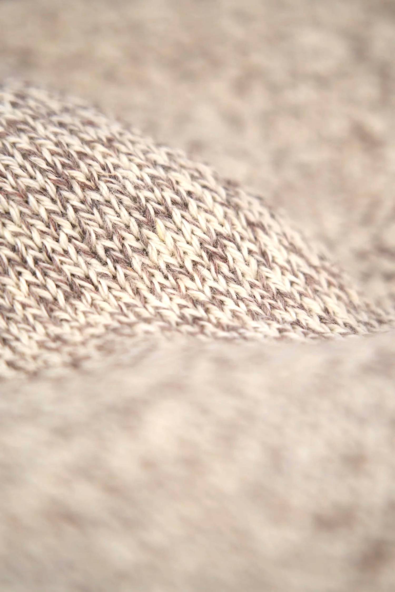 Upstate Stock Unisex Melange Ragg Wool Beanie in oatmeal - men's hat - alternate view