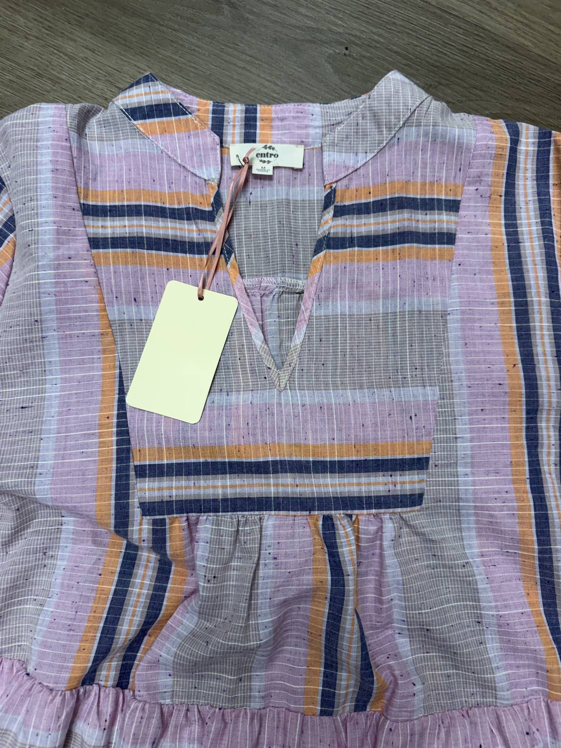 Entro - Women's Striped Bell Sleeve Dress