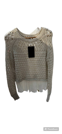 Fate - Pleated Open Knit Sweater
