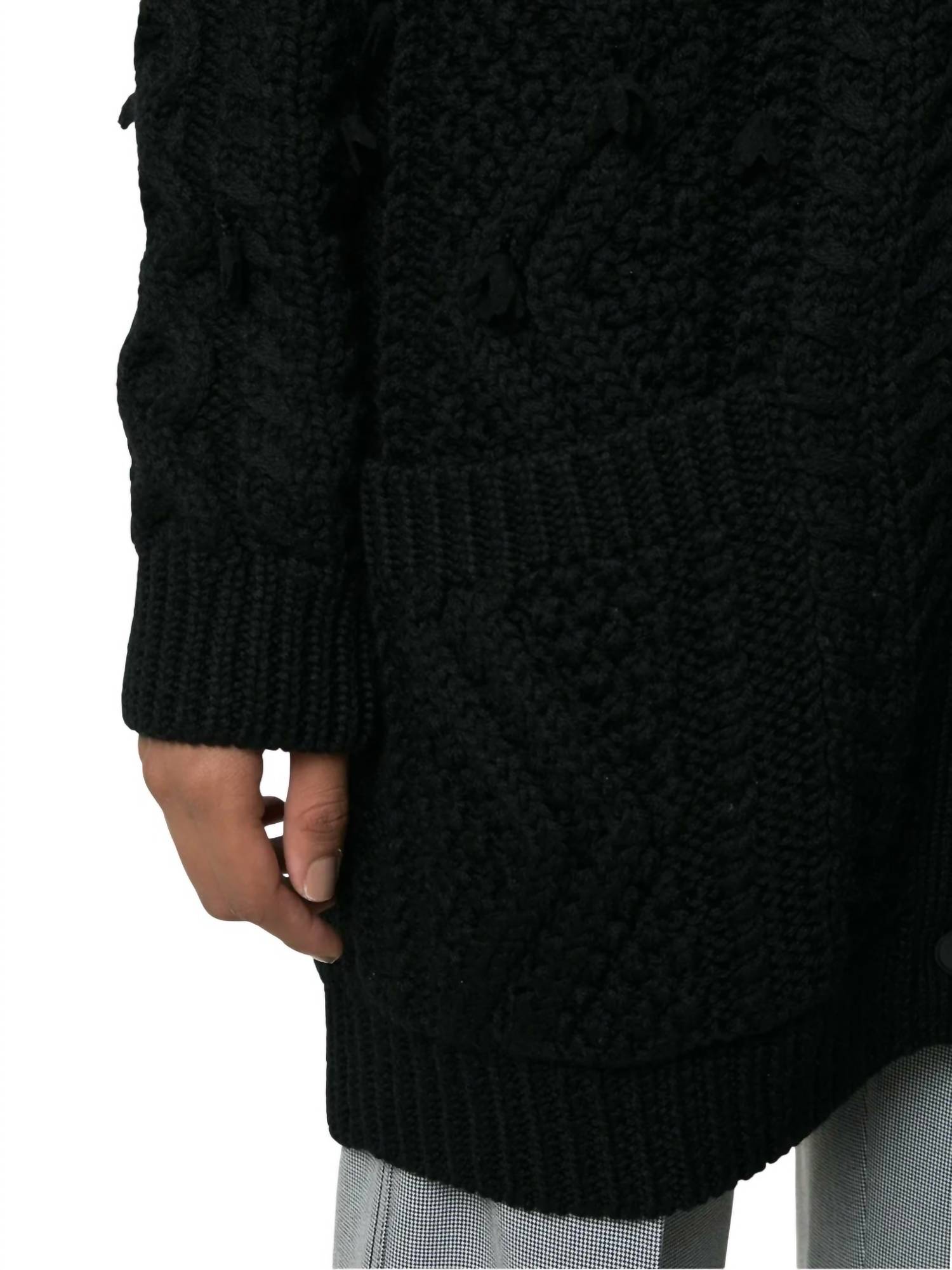 Valentino - Oversized Tassel-trim Cable-knit Cardigan