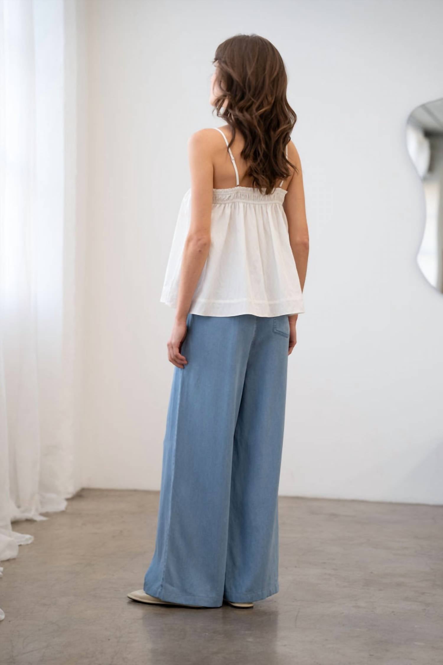Elle Grey - Elastic Waist Wide Leg Pants