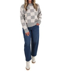 Miou Muse - September Sky Check Sweater