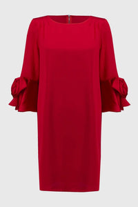 Joseph Ribkoff - Satin Ruffle Sleeve Straight Dress