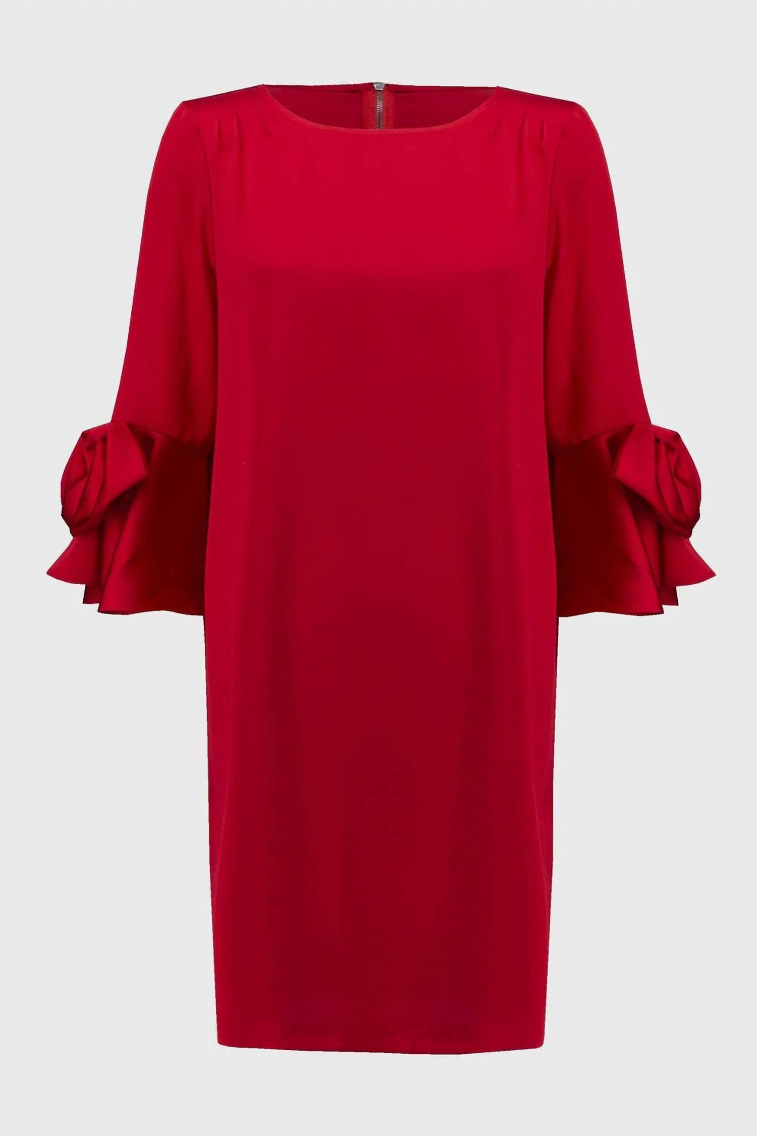 Joseph Ribkoff - Satin Ruffle Sleeve Straight Dress